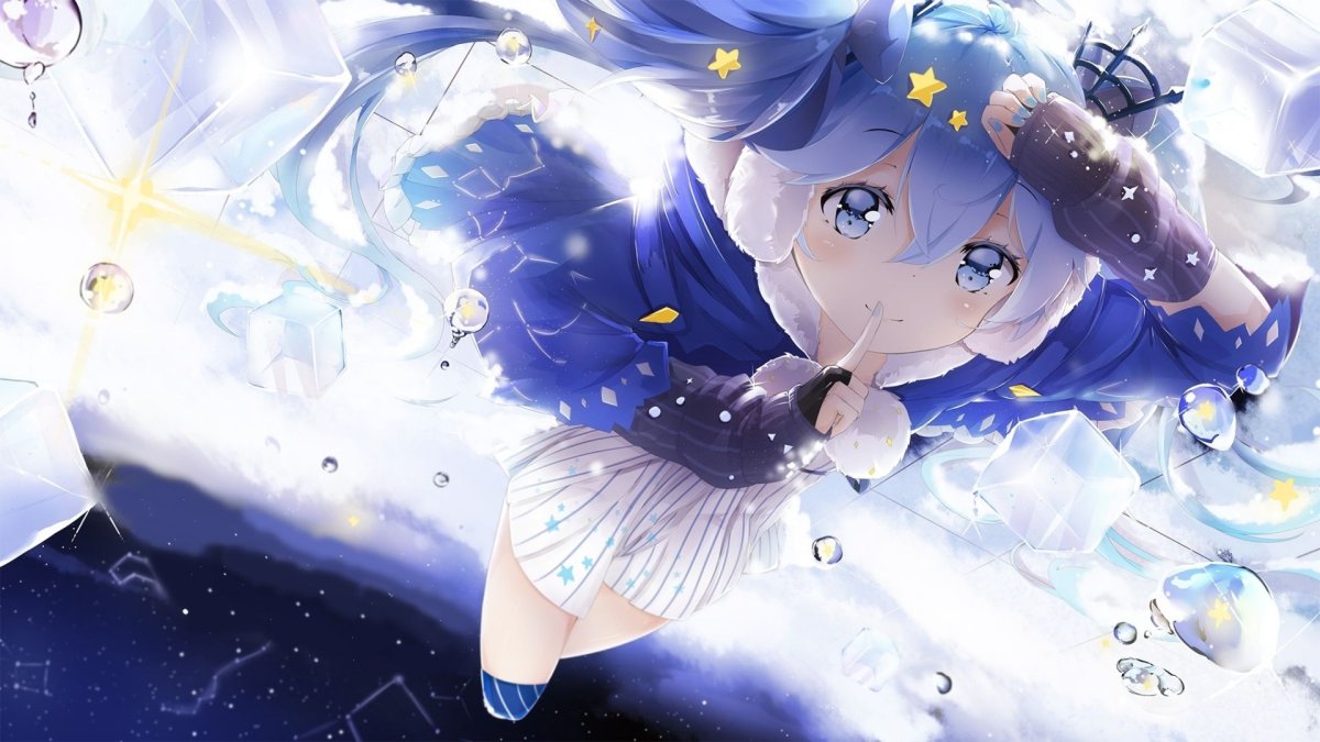 Зимние аниме обои