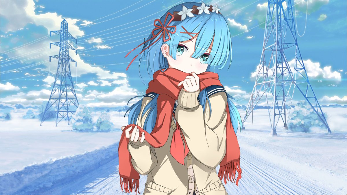 Тянка на фоне зимы