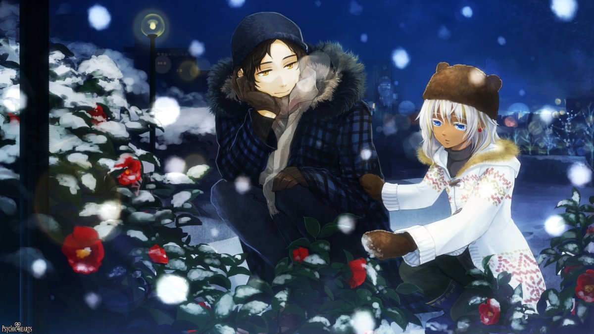 Зима в стиле аниме