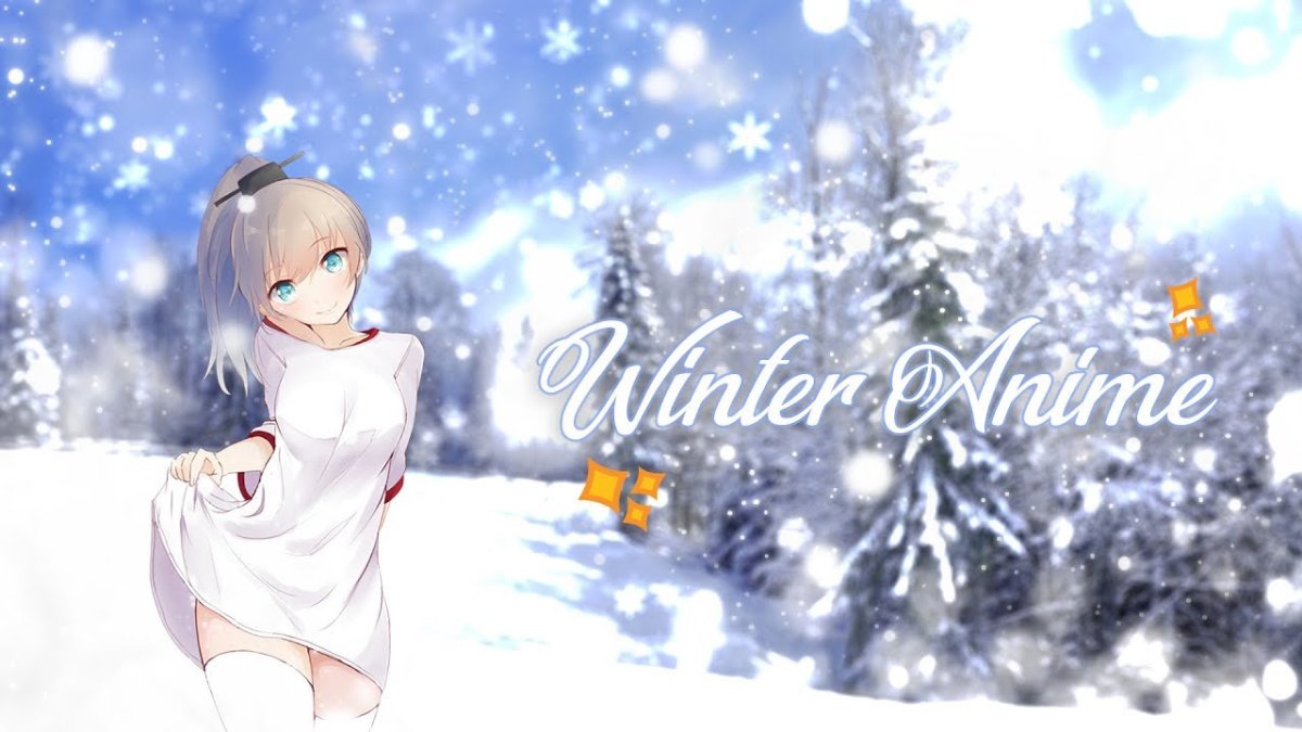Аниме фон зима