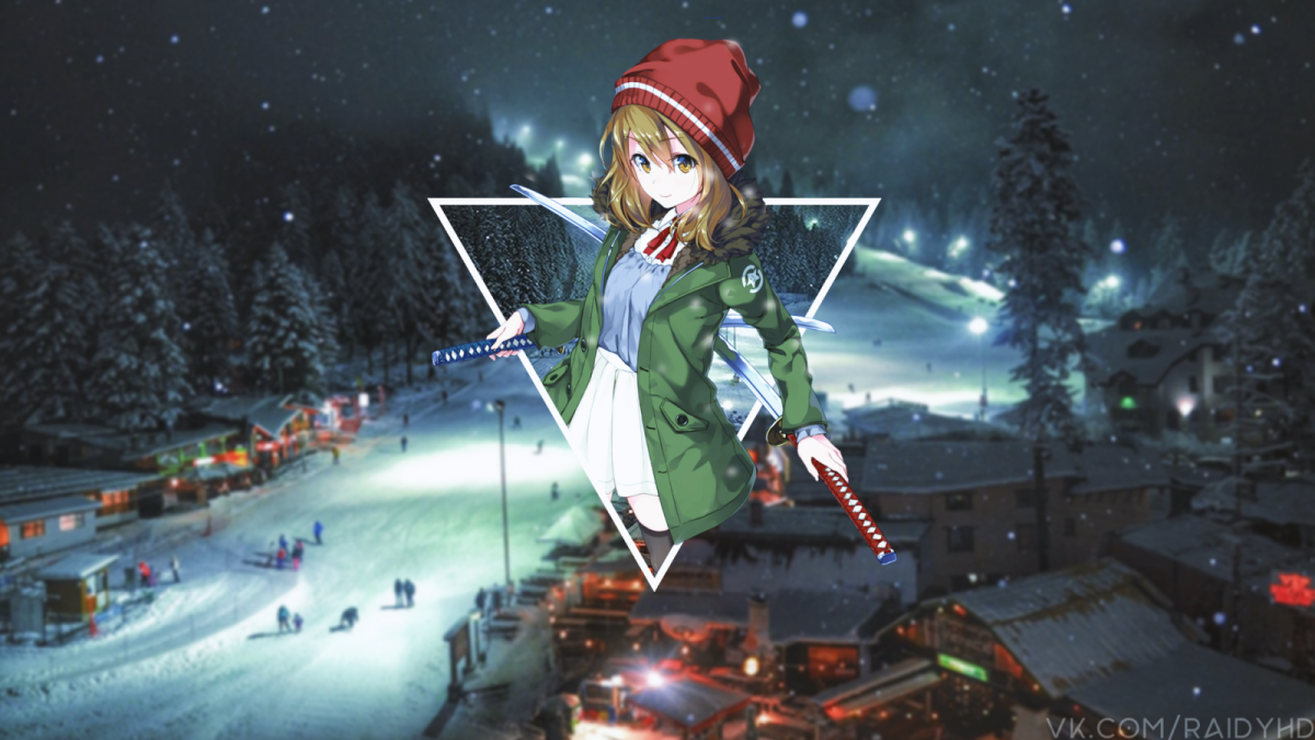 Зима в стиле аниме