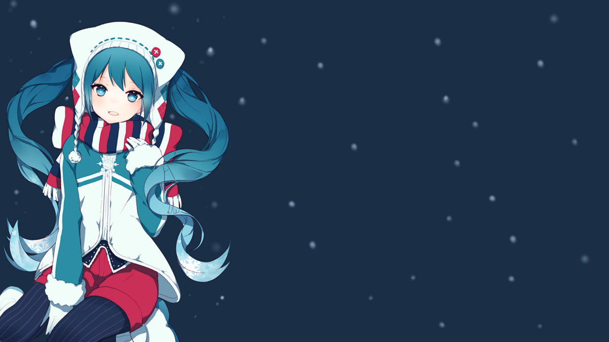 Обои на компьютер аниме новый год