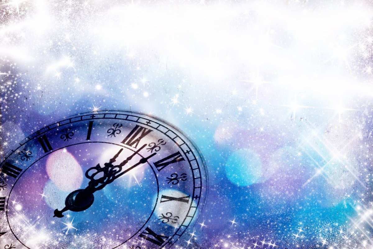 Новогодний фон с часами