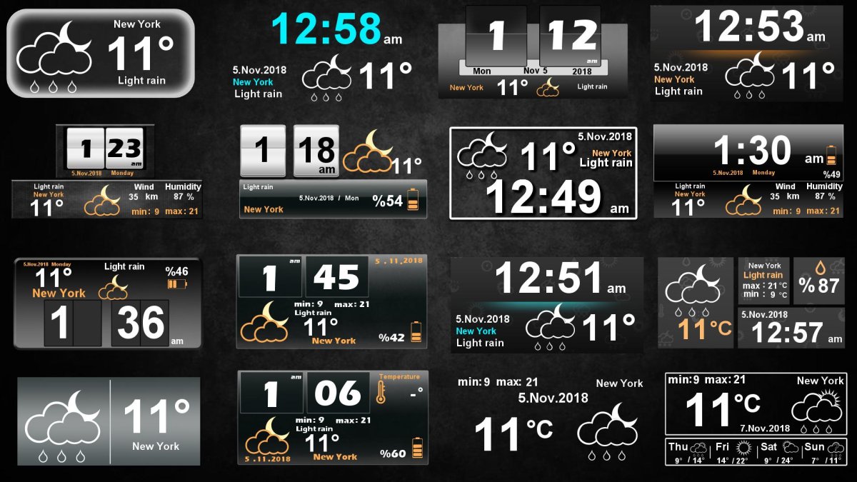 Виджеты часы на главный экран