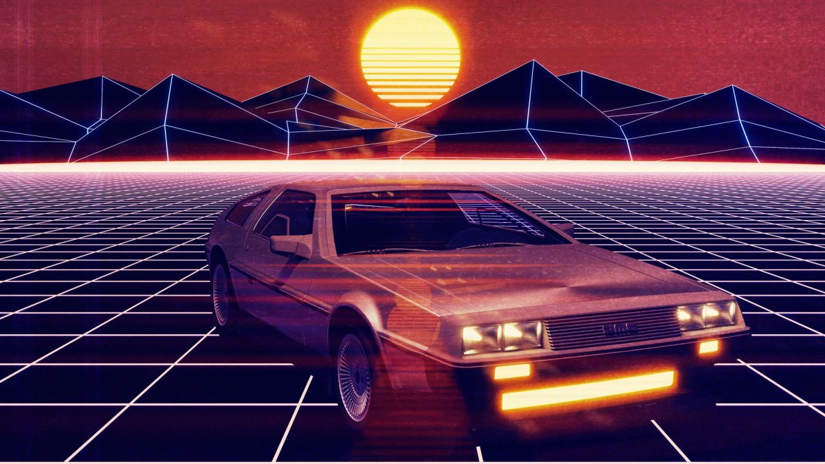 Киберпанк ретровейв Делориан