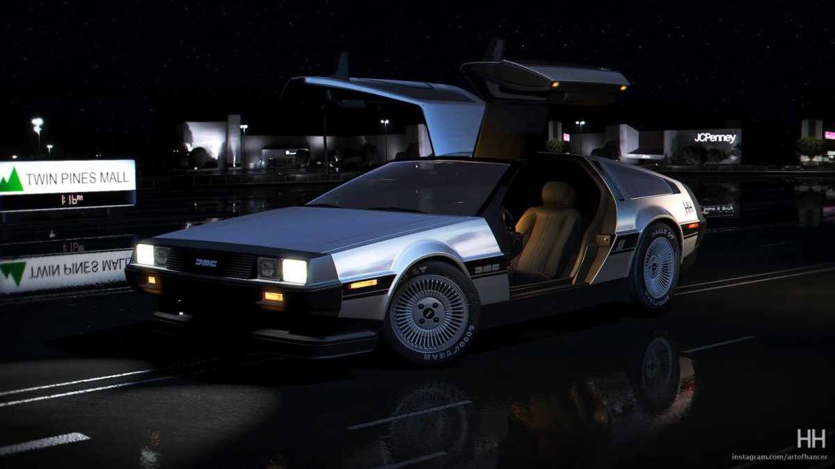 Назад в будущее Делориан Постер