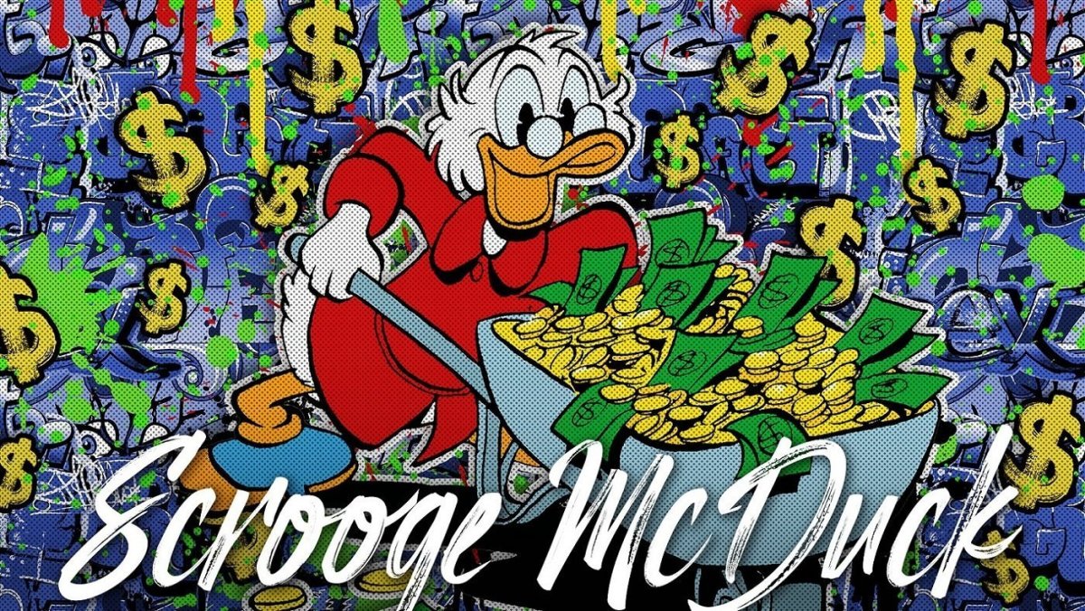 Скрудж картина акрил