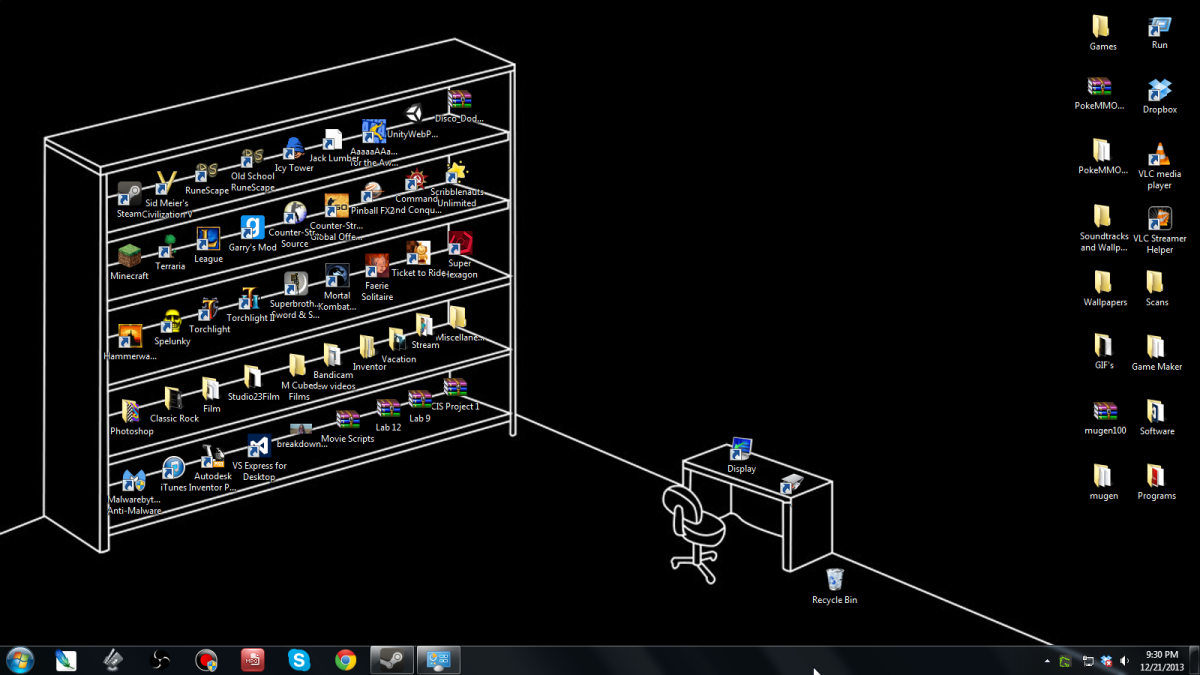 Полки для ярлыков на рабочем столе