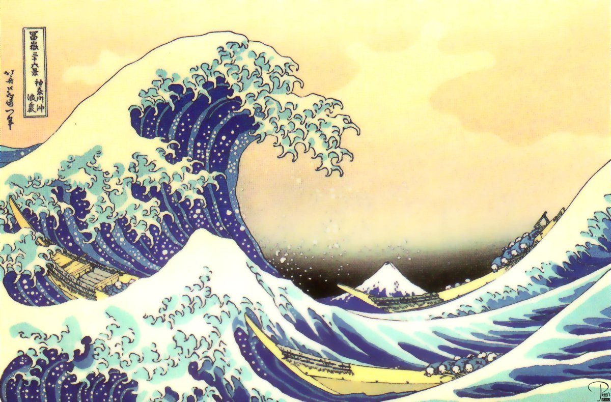 Большая волна в Канагаве в пластилине