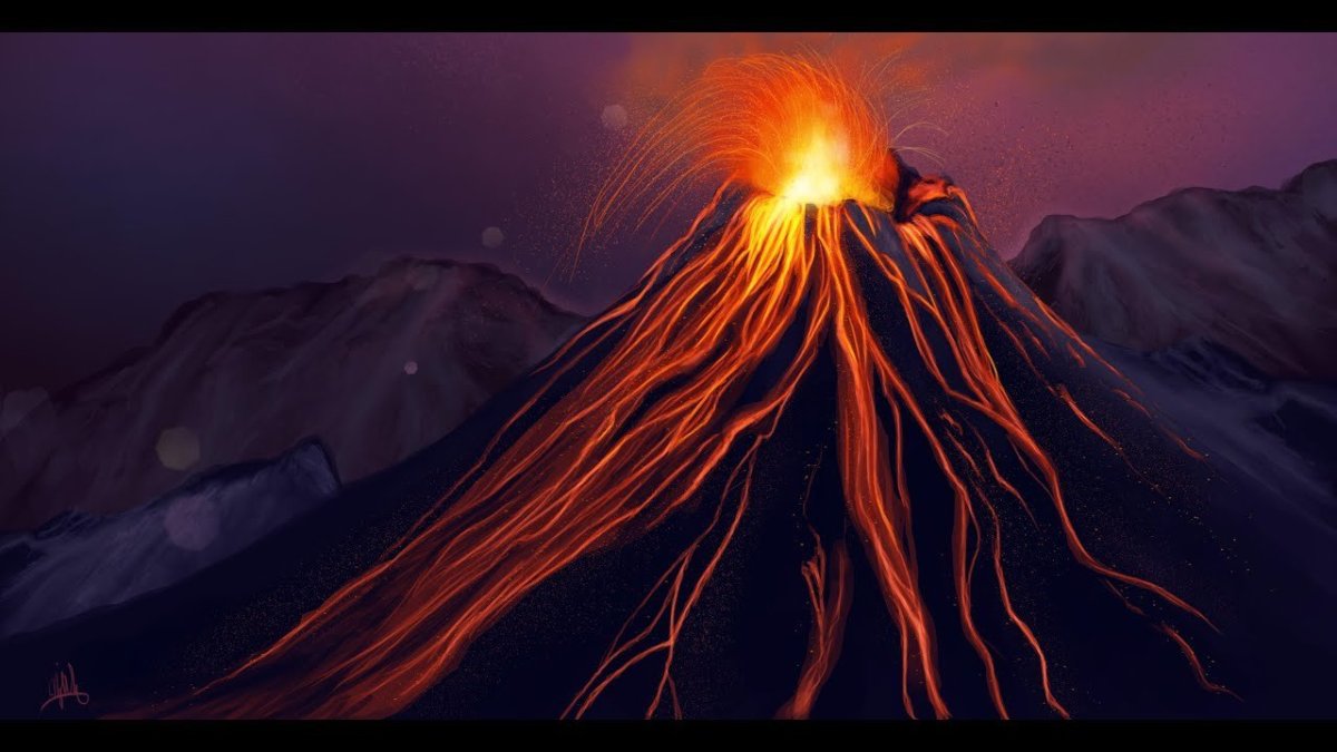 Извержение вулкана арт
