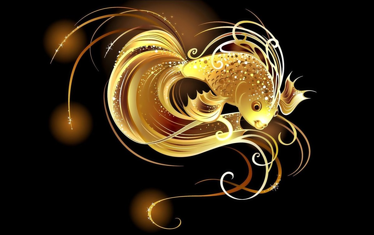 Золотая рыбка фон