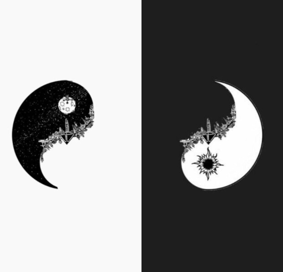 Женский силуэт на фоне Луны