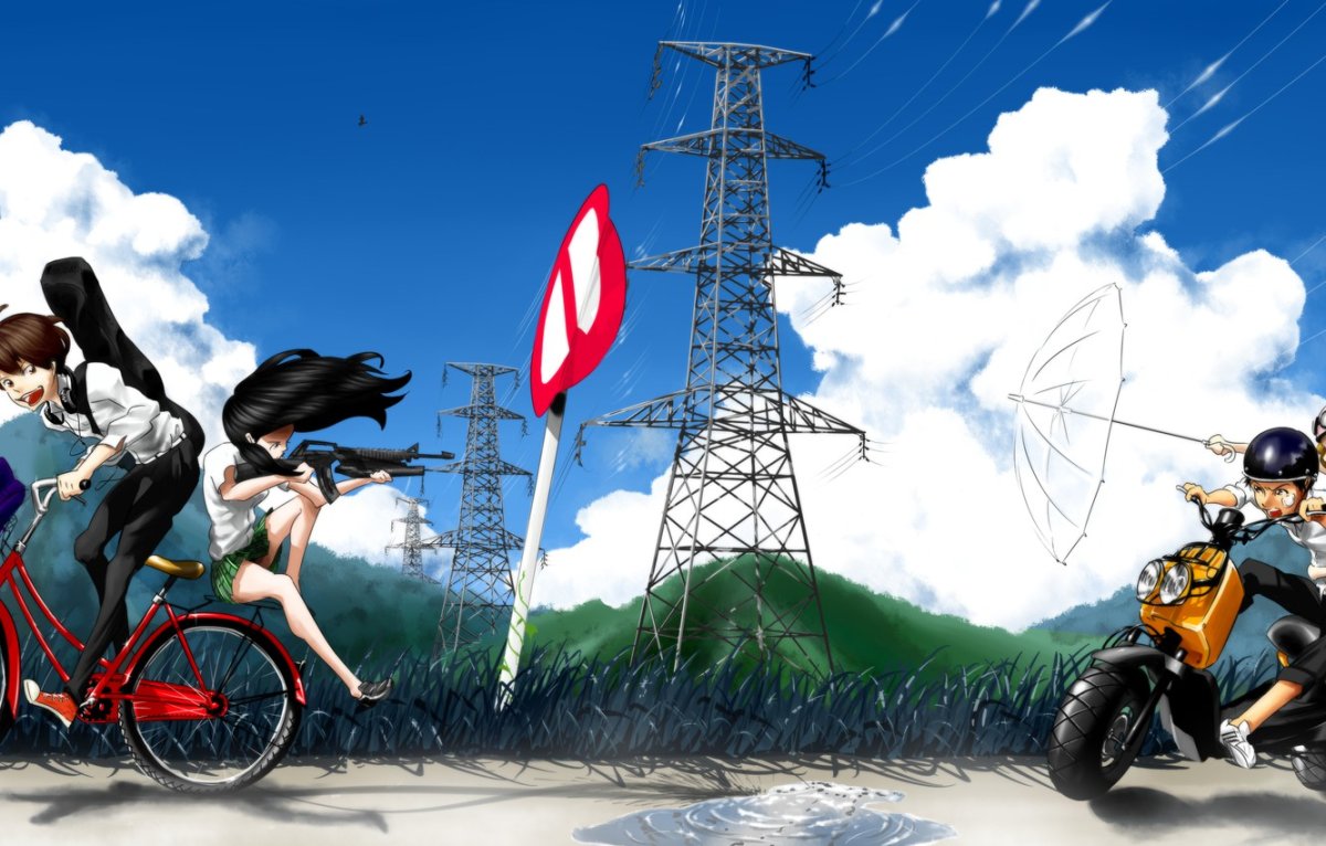 Человек на велосипеде арт