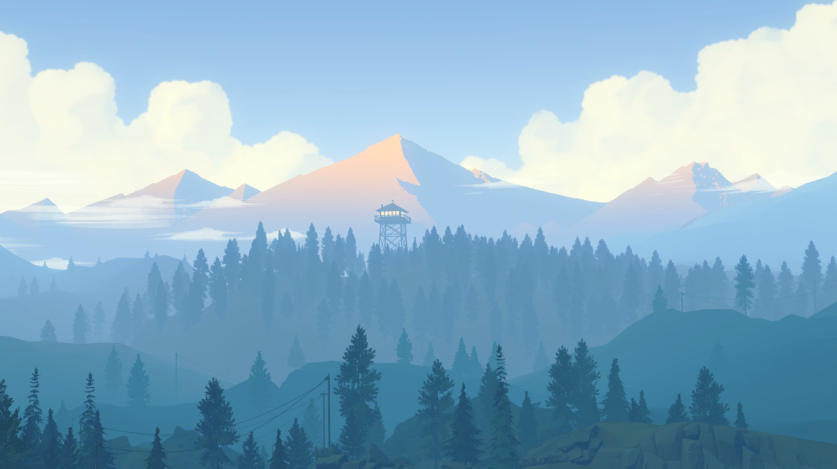 2d пейзаж Firewatch