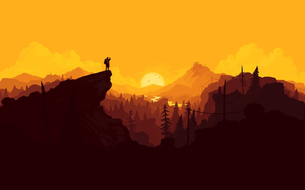 Горы закат арт