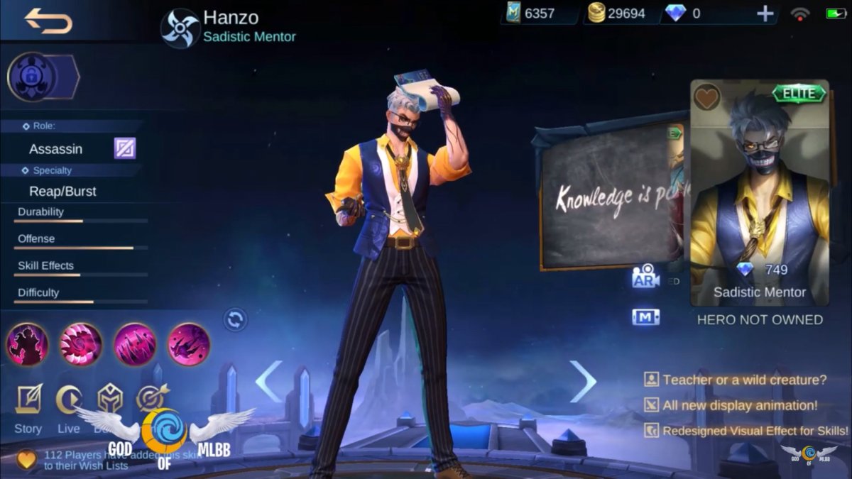 Мобайл легенд Ханзо учитель