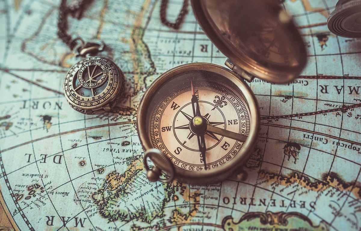 Компас на карте