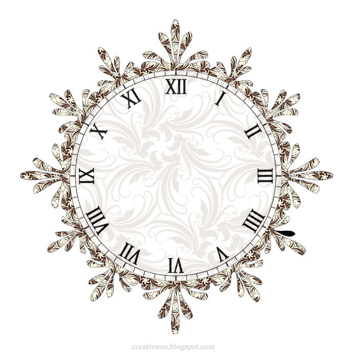 Циферблат часов без стрелок новогодний