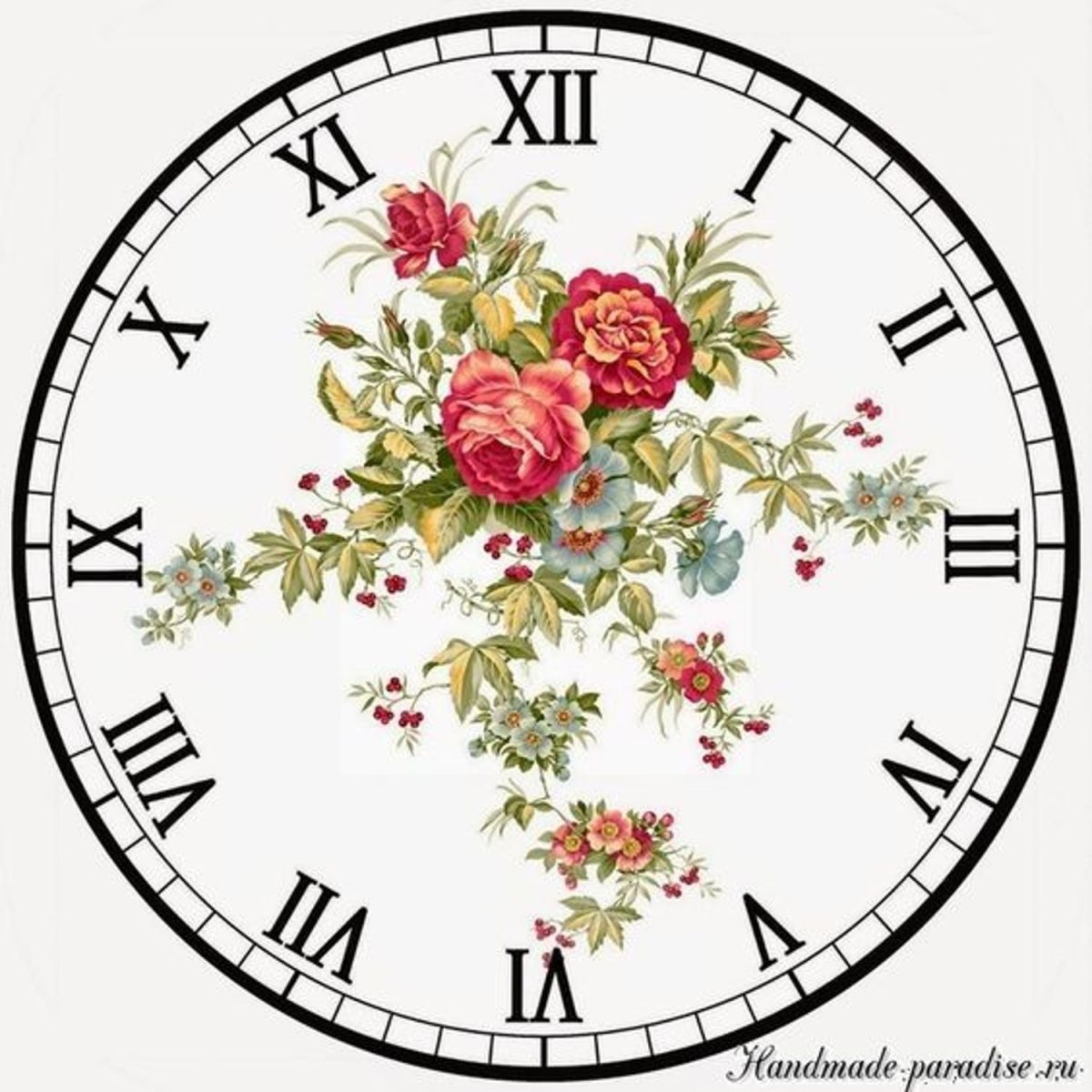 Распечатка циферблата часов для декупажа