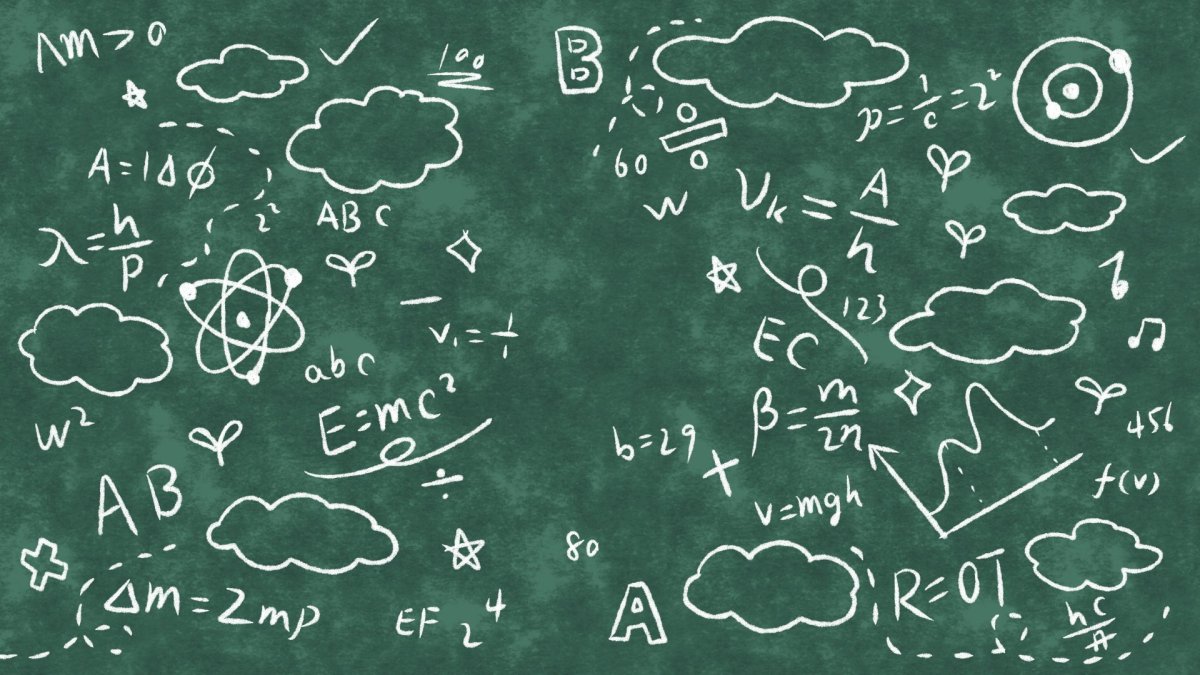 Школьная доска с мелками