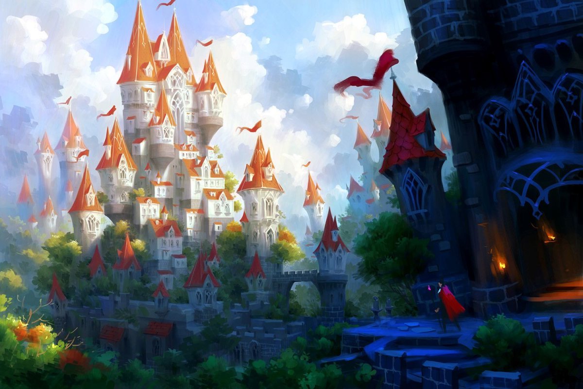 Тридевятое царство дворец акверель