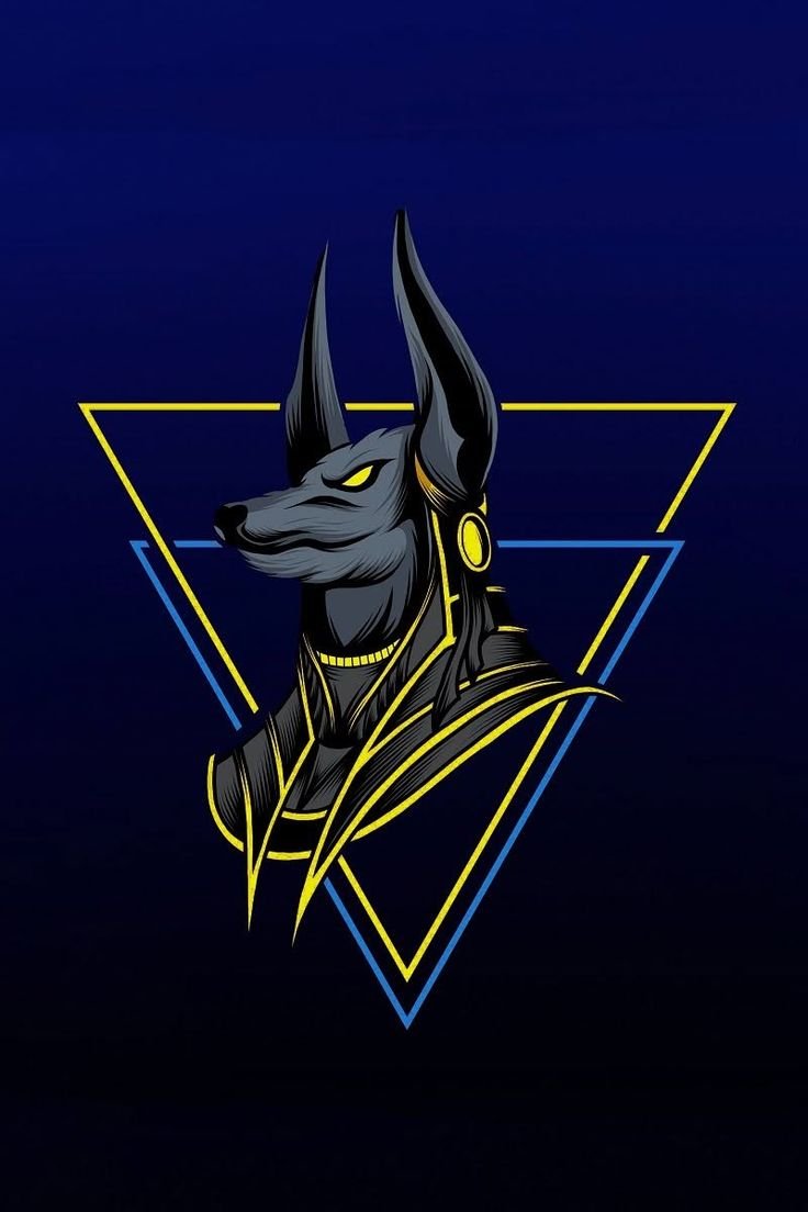 Анубис на черном фоне