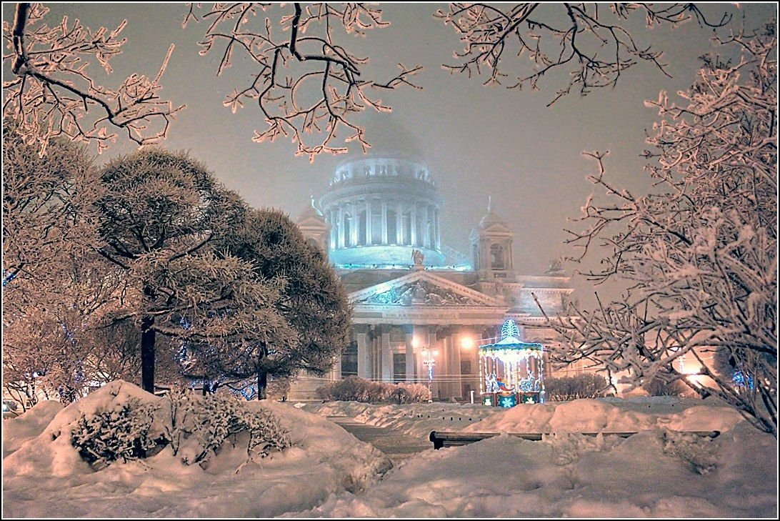 Исаакиевская площадь зима