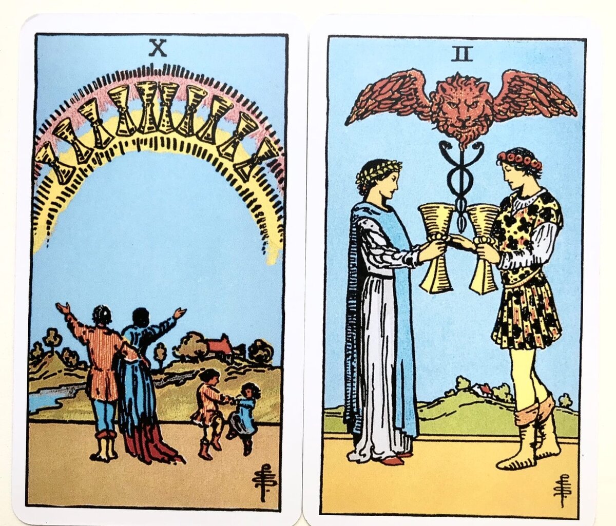 Двойка кубков Райдер Уэйт