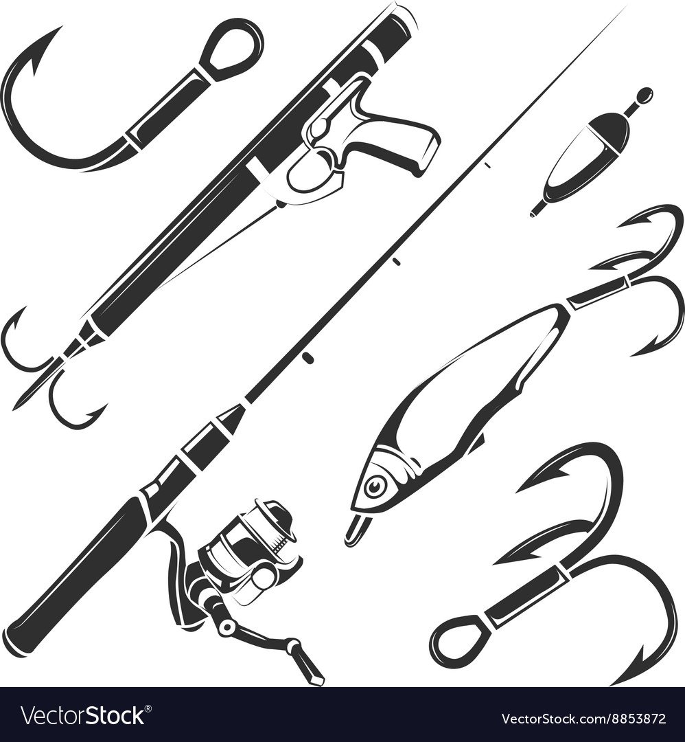 Рыболовные снасти вектор