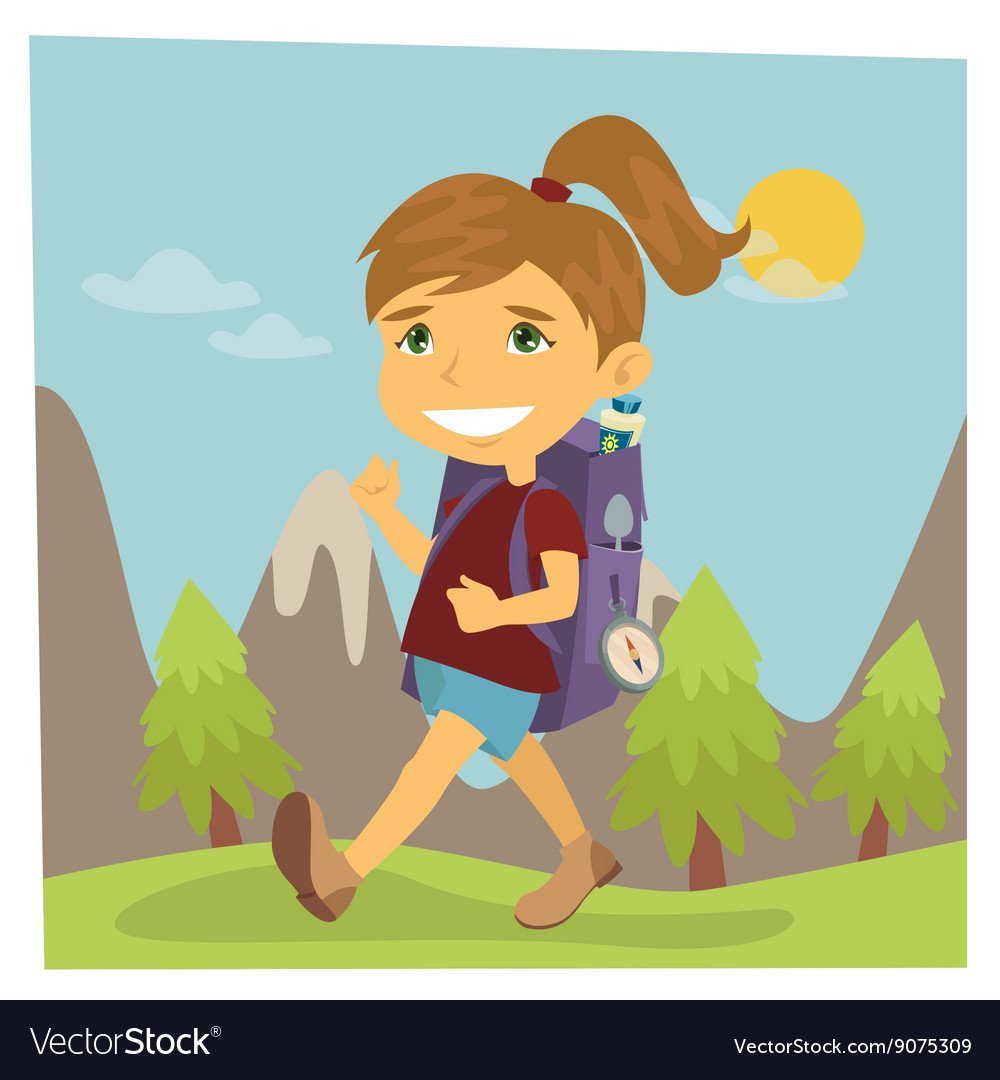 Девочка мультяшная поход