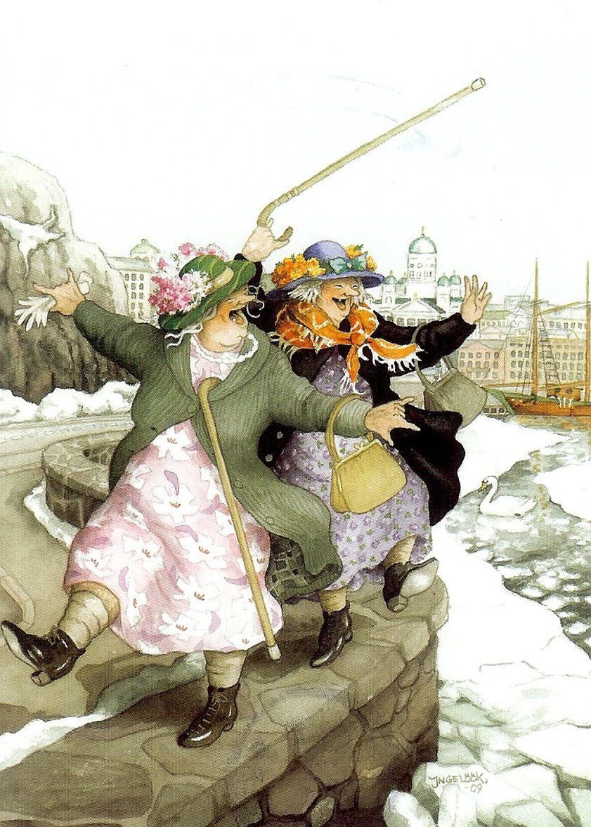 Веселые старушки финской художницы Инге Лоок