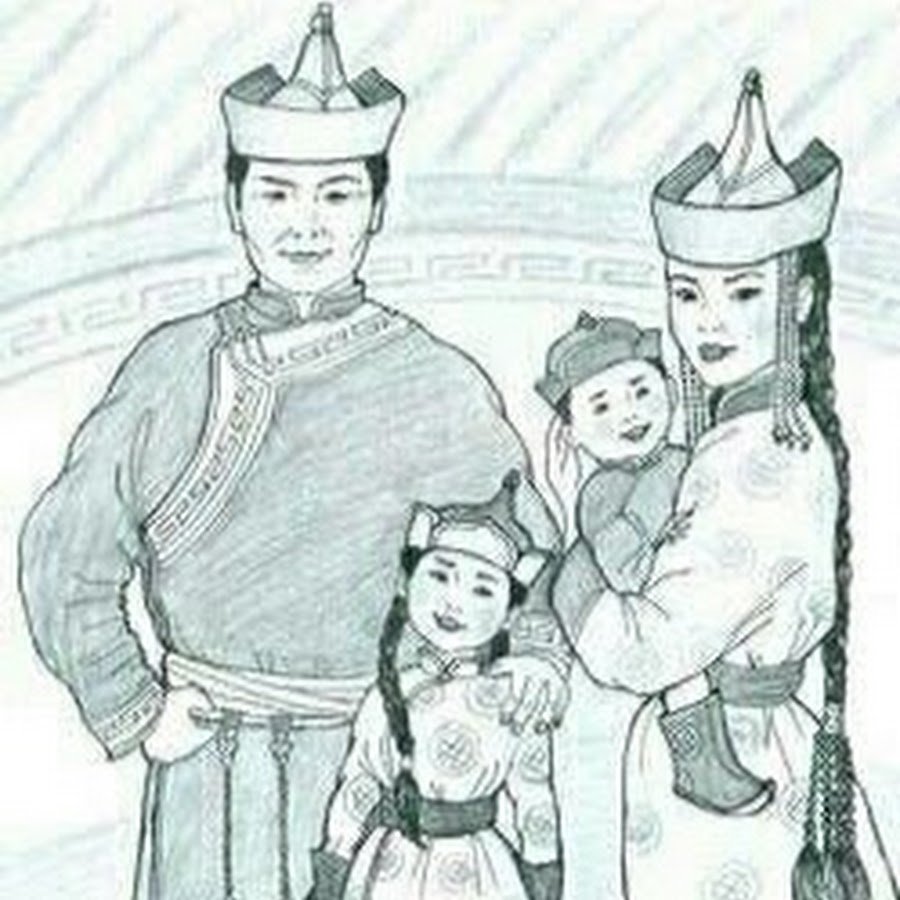 Бурятский костюм раскраска для детей