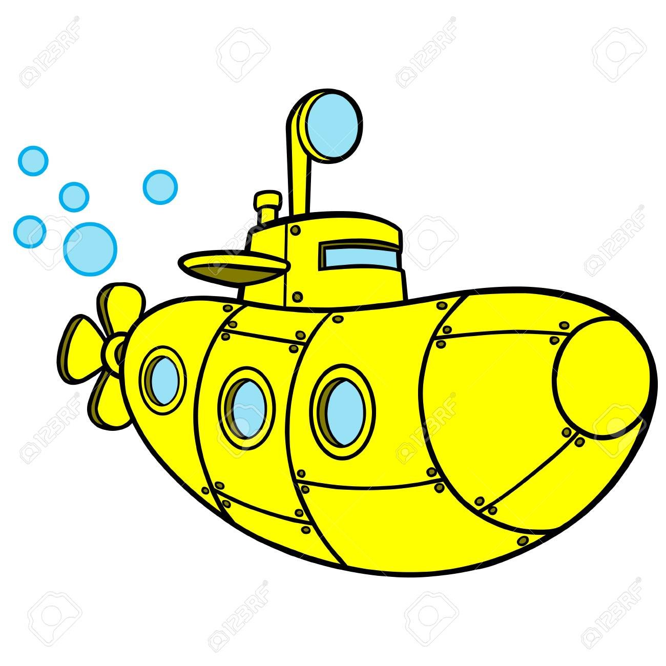 Желтая подводная лодка вектор