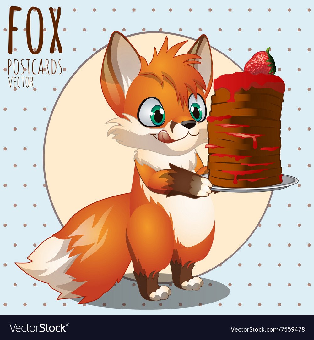 Открытка с лисенком