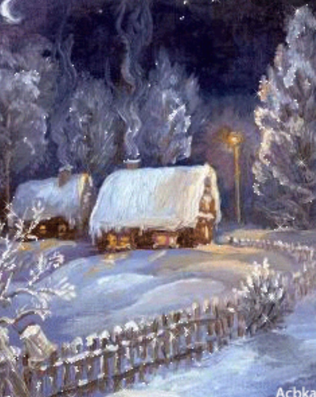 Художник Ольга Ионайтис ночь перед Рождеством