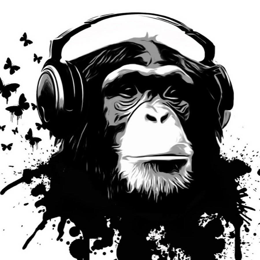 Обезьянка с бананом вектор