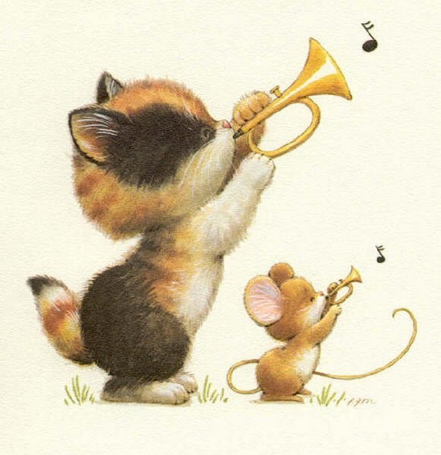 Иллюстрации для детей кот и мышка