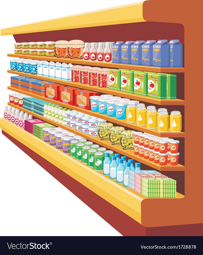 Прилавок с продуктами для детей