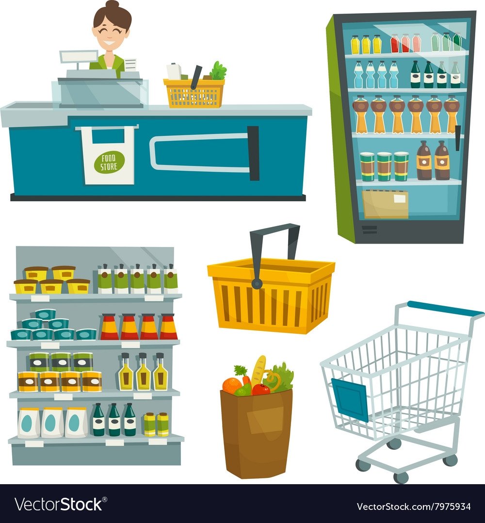 Продуктовый магазин вектор