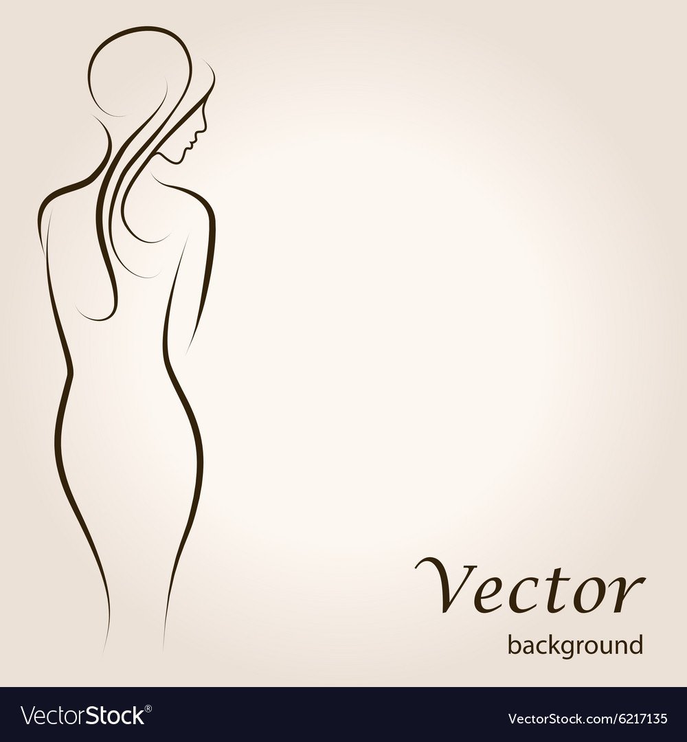 Женский силуэт на Светлом фоне