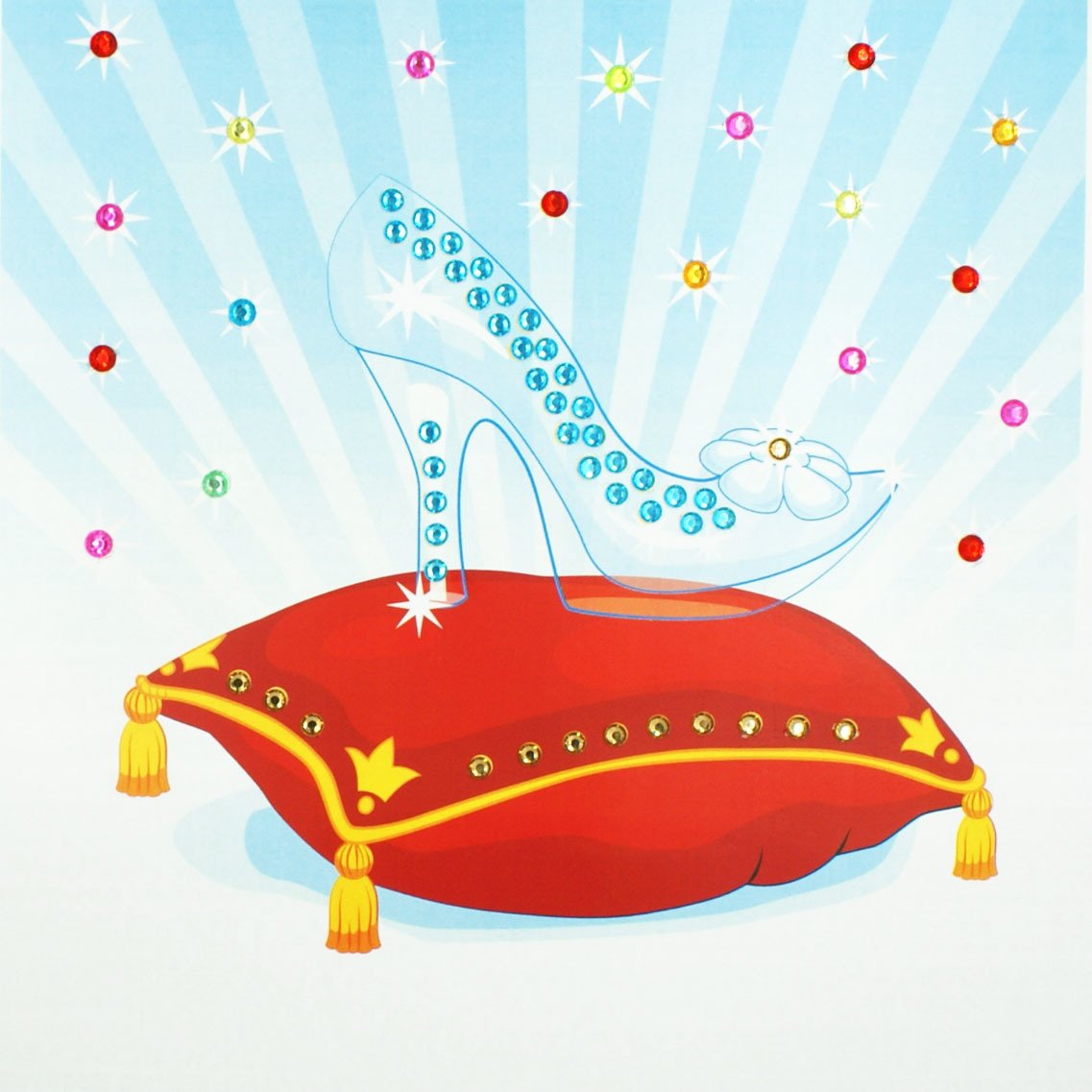 Хрустальная туфелька на белом фоне