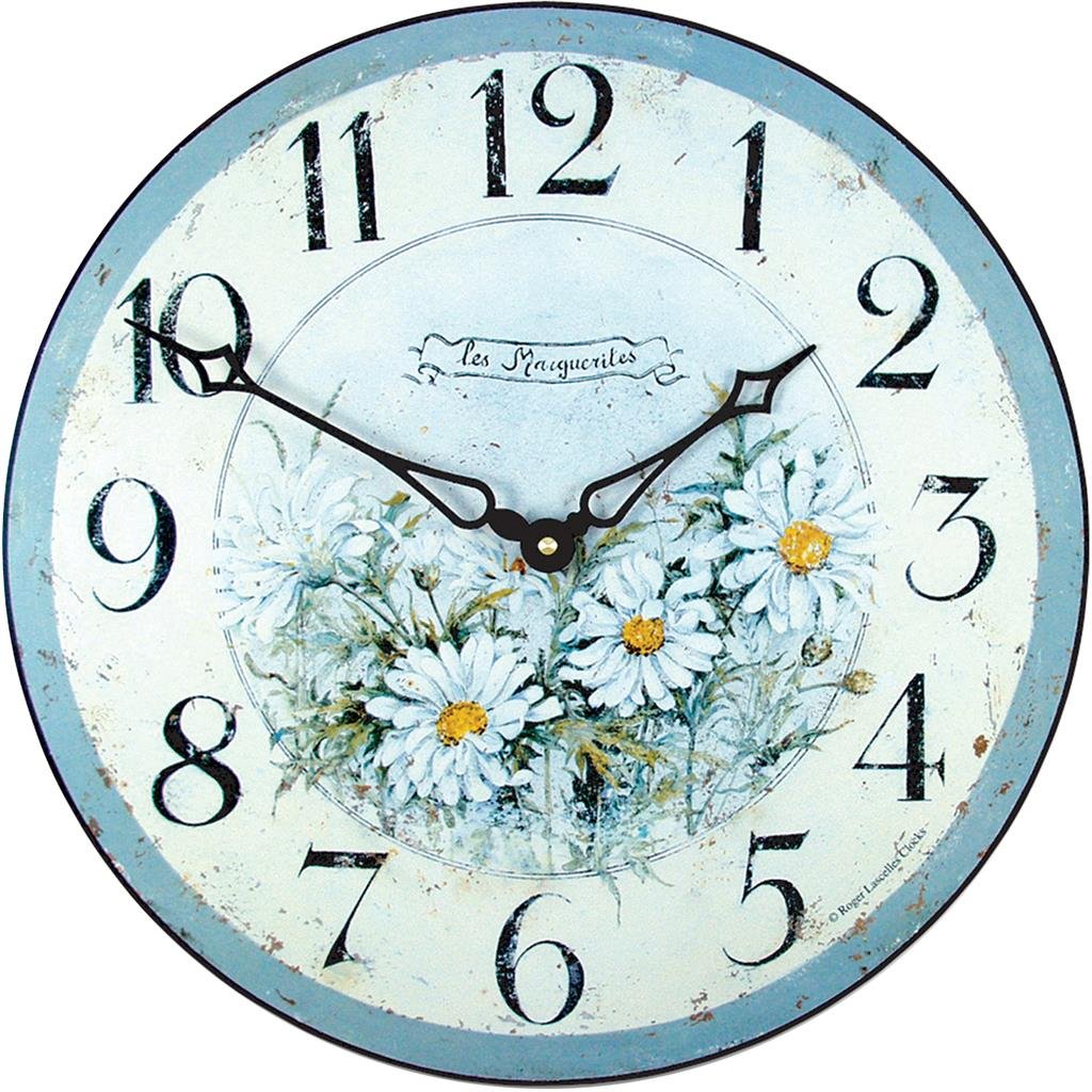 Часы 36 см. Часы Roger Lascelles. Roger Lascelles часы настенные Прованс. Часы круглые. Часы настенные с цветами на циферблате.