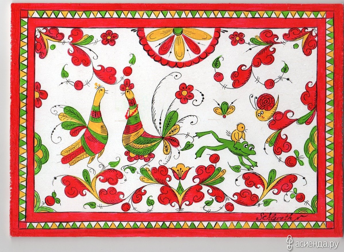 Узоры Северной Двины пермогорская роспись