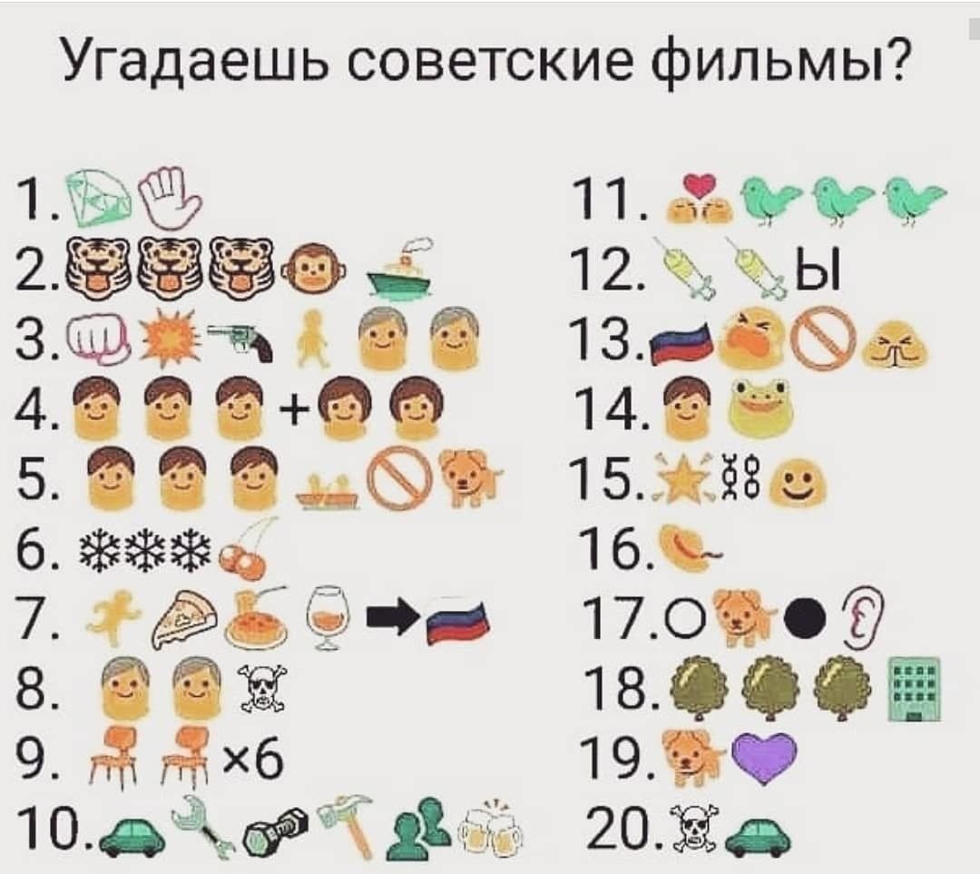 Отгадай название фильма по картинкам