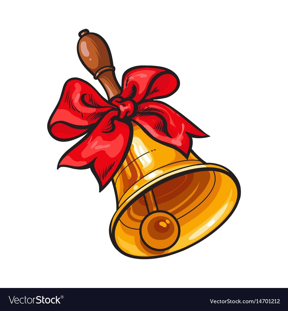 Колокольчик звонок на белом фоне