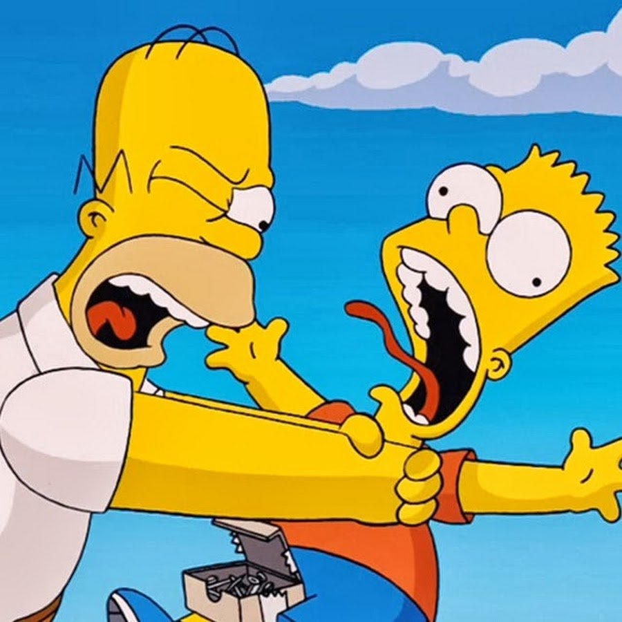 Гомер душит Барта со спины