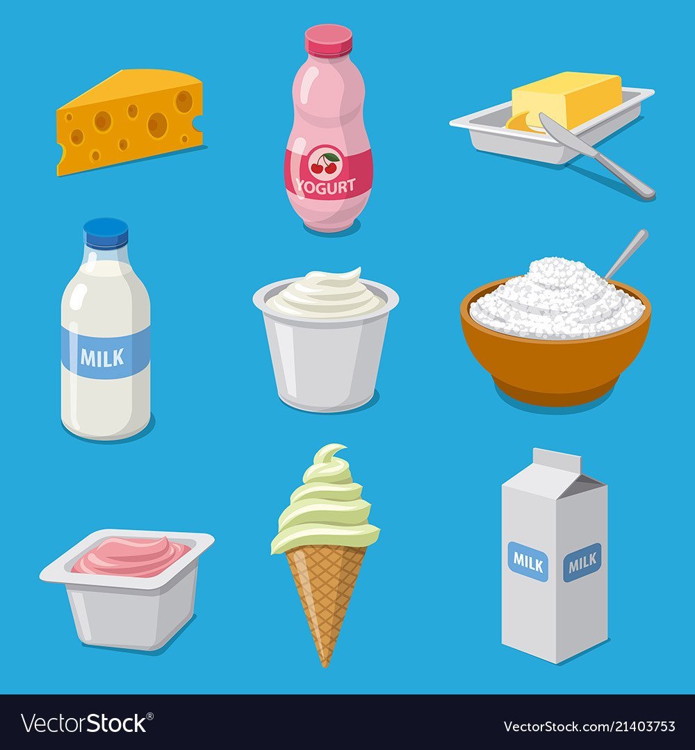 Молочные продукты карточки для детей