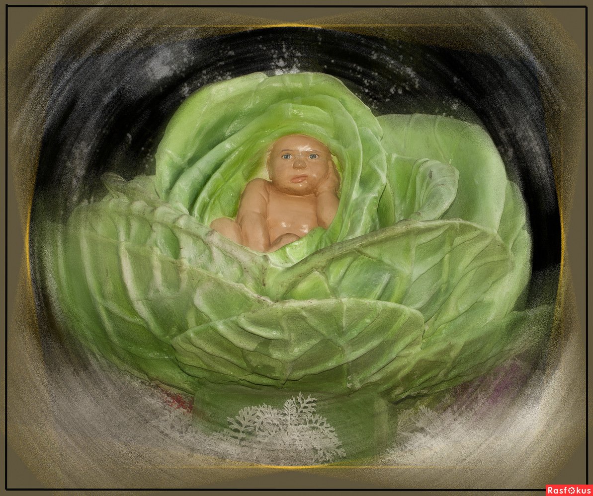 Младенец в капусте рисунок