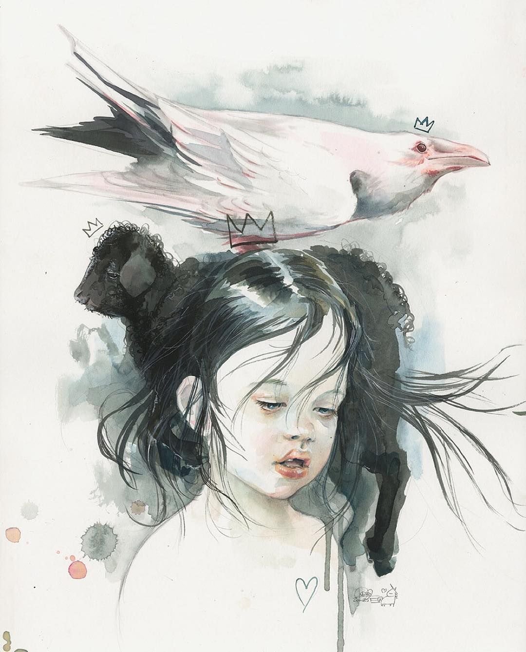 Белая ворона арт девушка