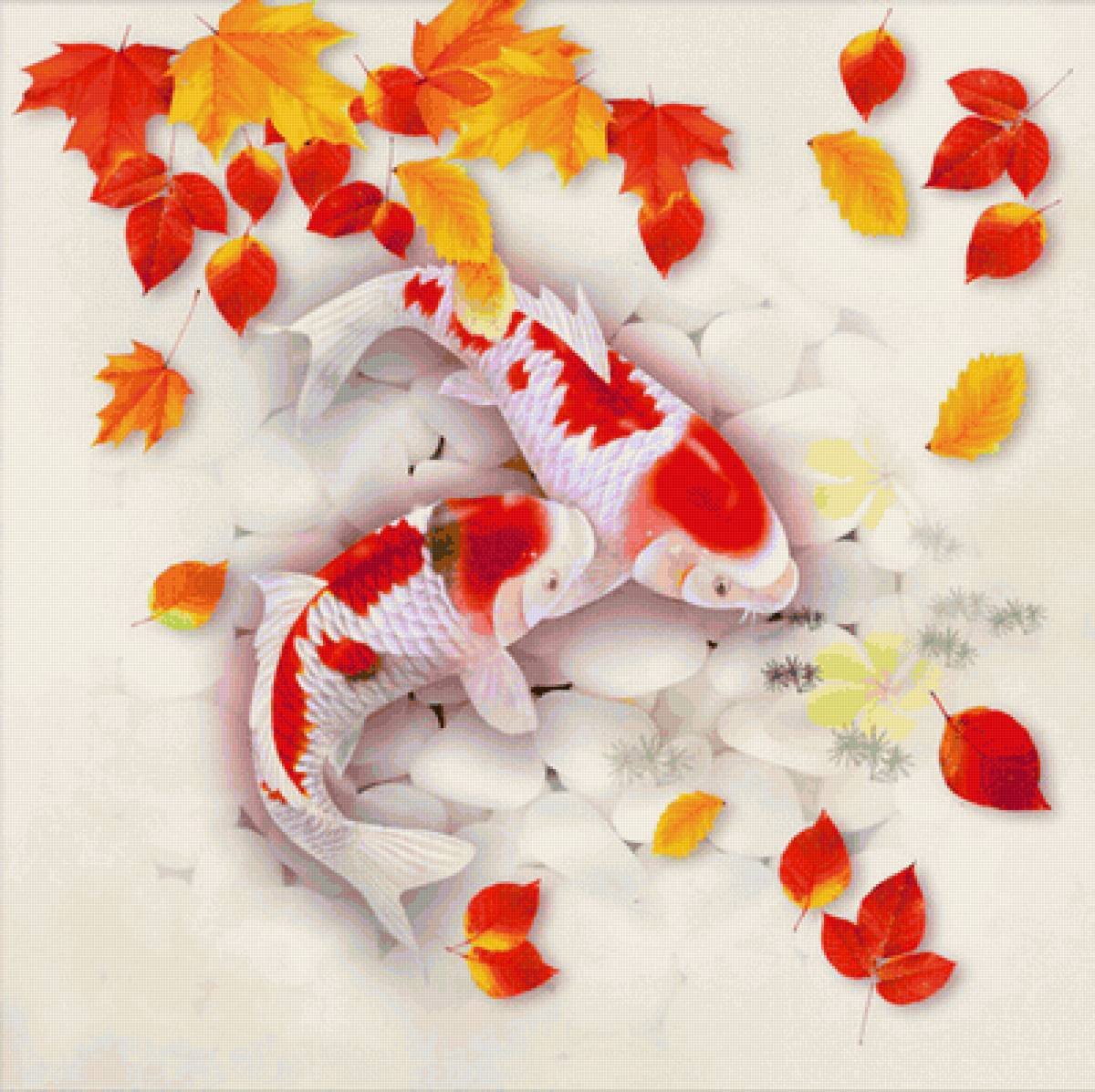 Алмазная мозаика японские карпы